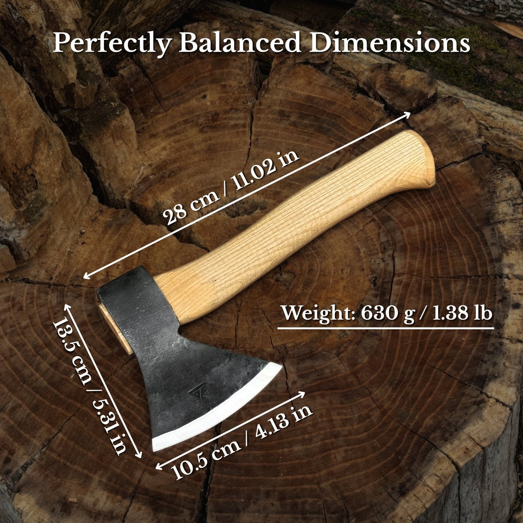 Small Carving Axe, 630 g (1.39 lb)