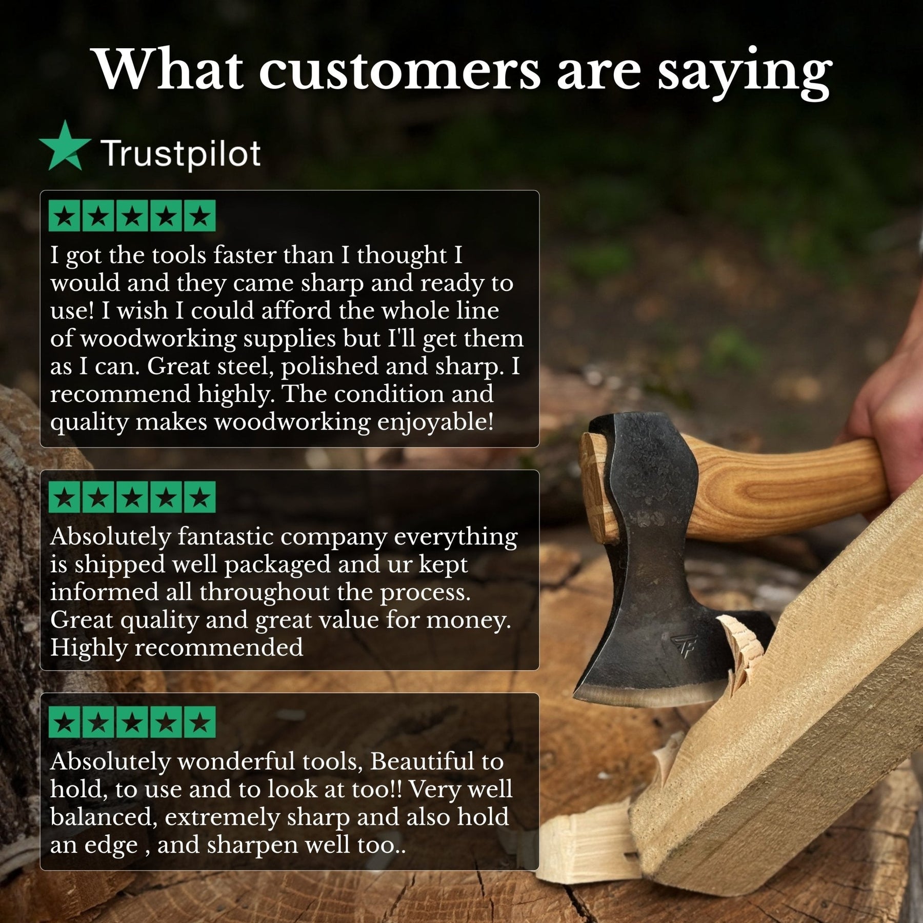 Small Carving Axe, 650 g (1.43 lb)