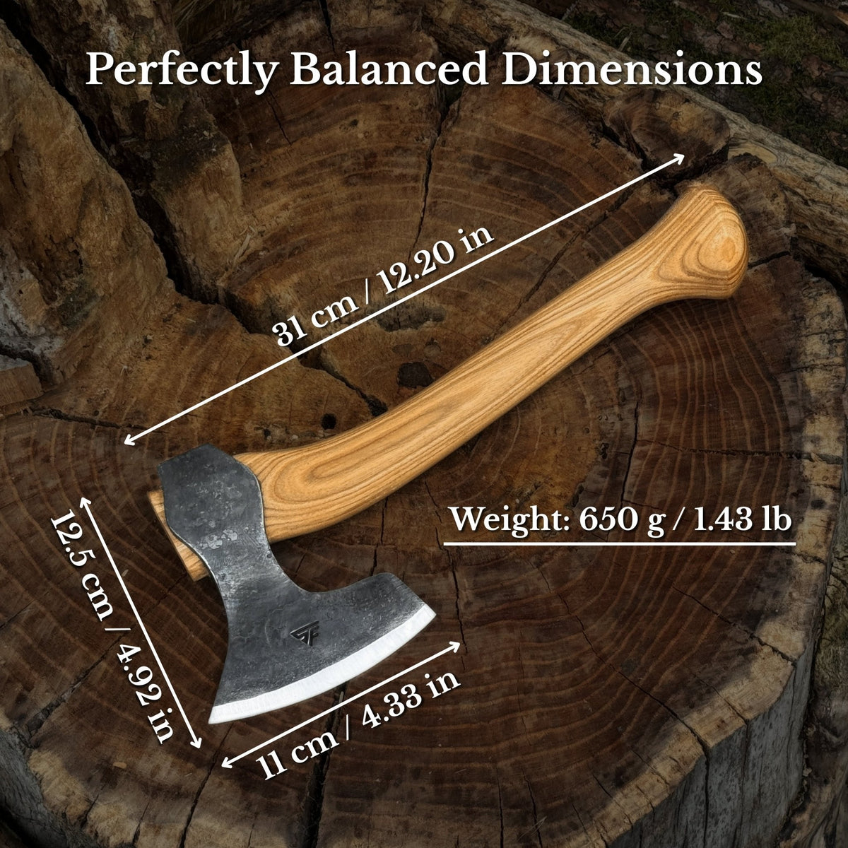 Small Carving Axe by Sharky Forged Steel Tools — view 2