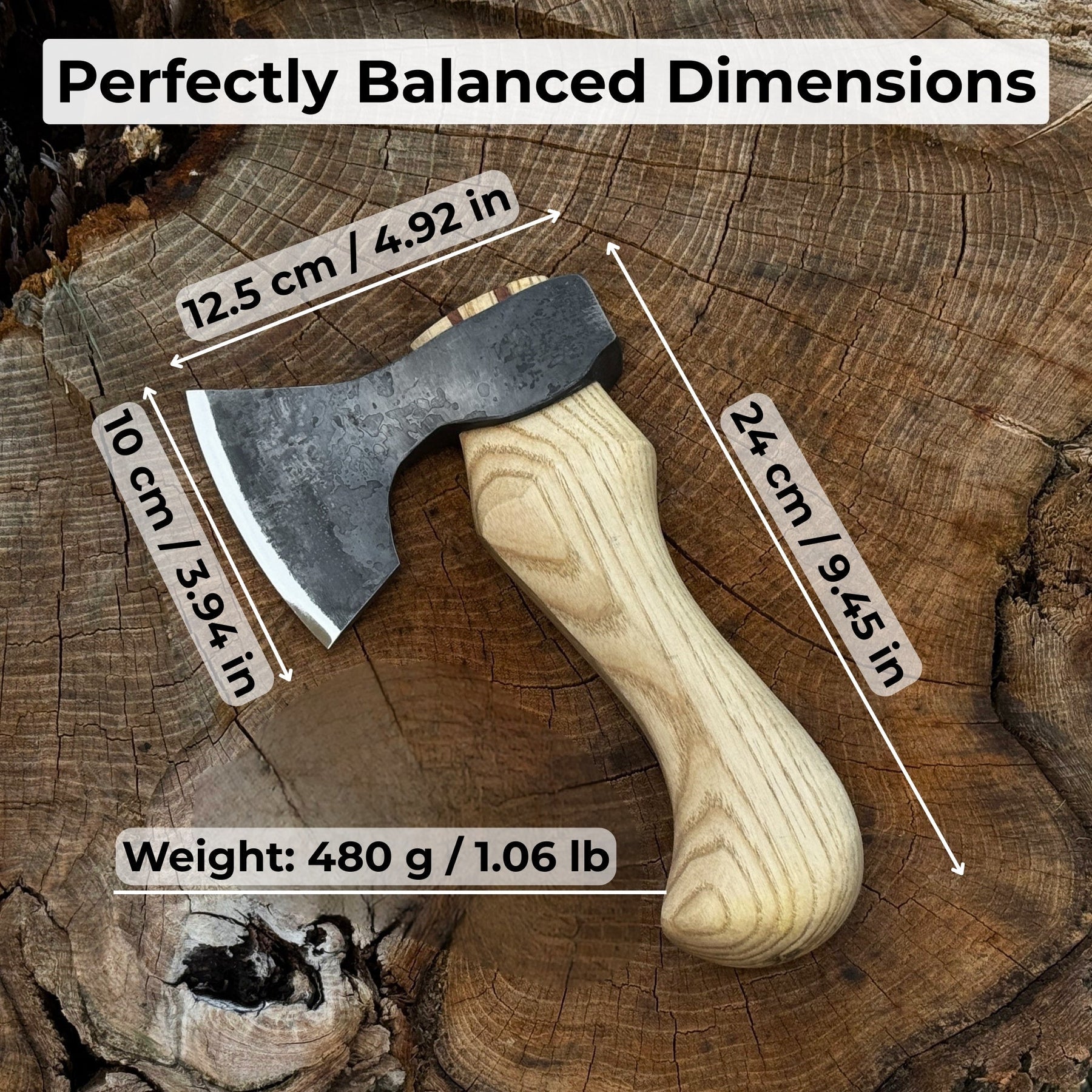 Small Carving Axe with Belt Loop, 0.47 kg (1 lb)