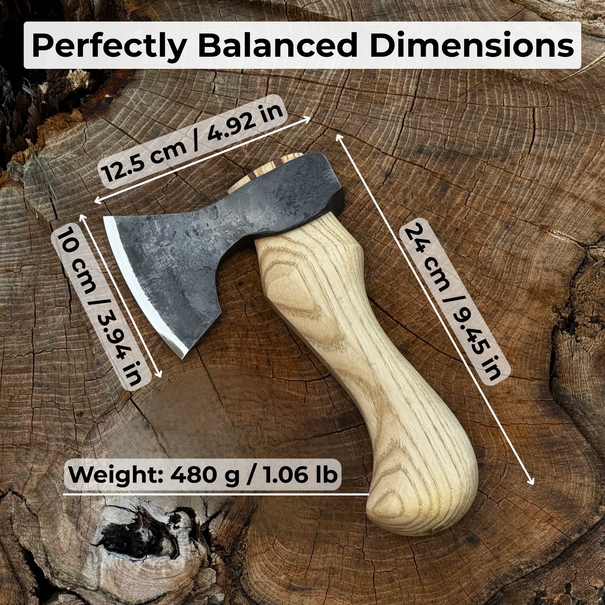 Small Carving Axe with Belt Loop, 0.47 kg (1 lb)
