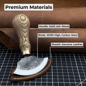 Small Leather Round Knife, 8 cm (3.15 inches)