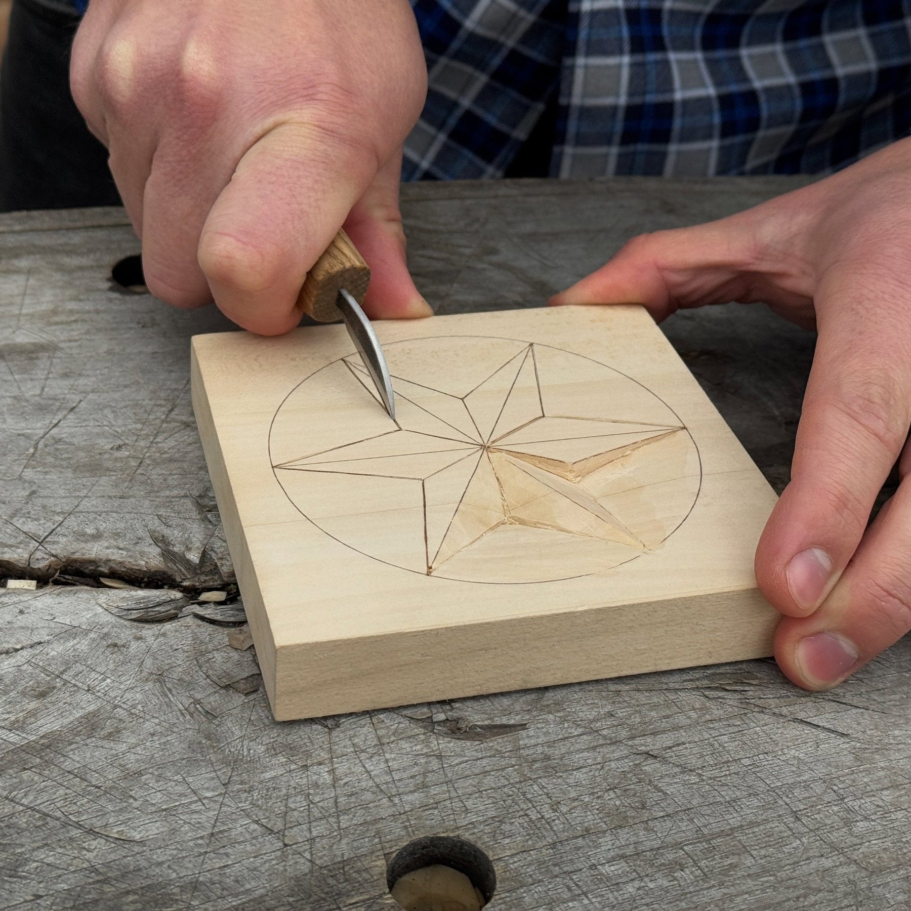 Small Linden Wood Carving Board with Pre-Drawn Pattern
