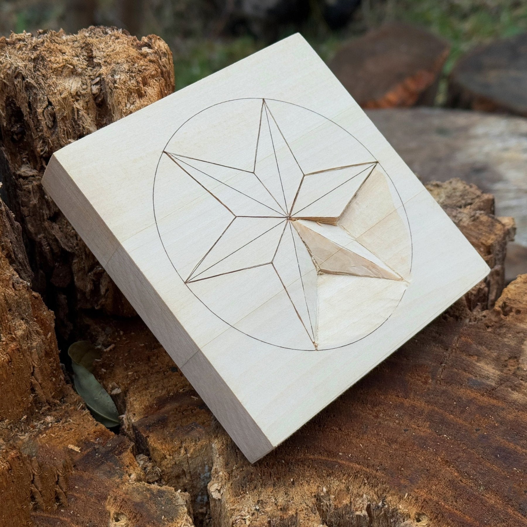 Small Linden Wood Carving Board with Pre-Drawn Pattern