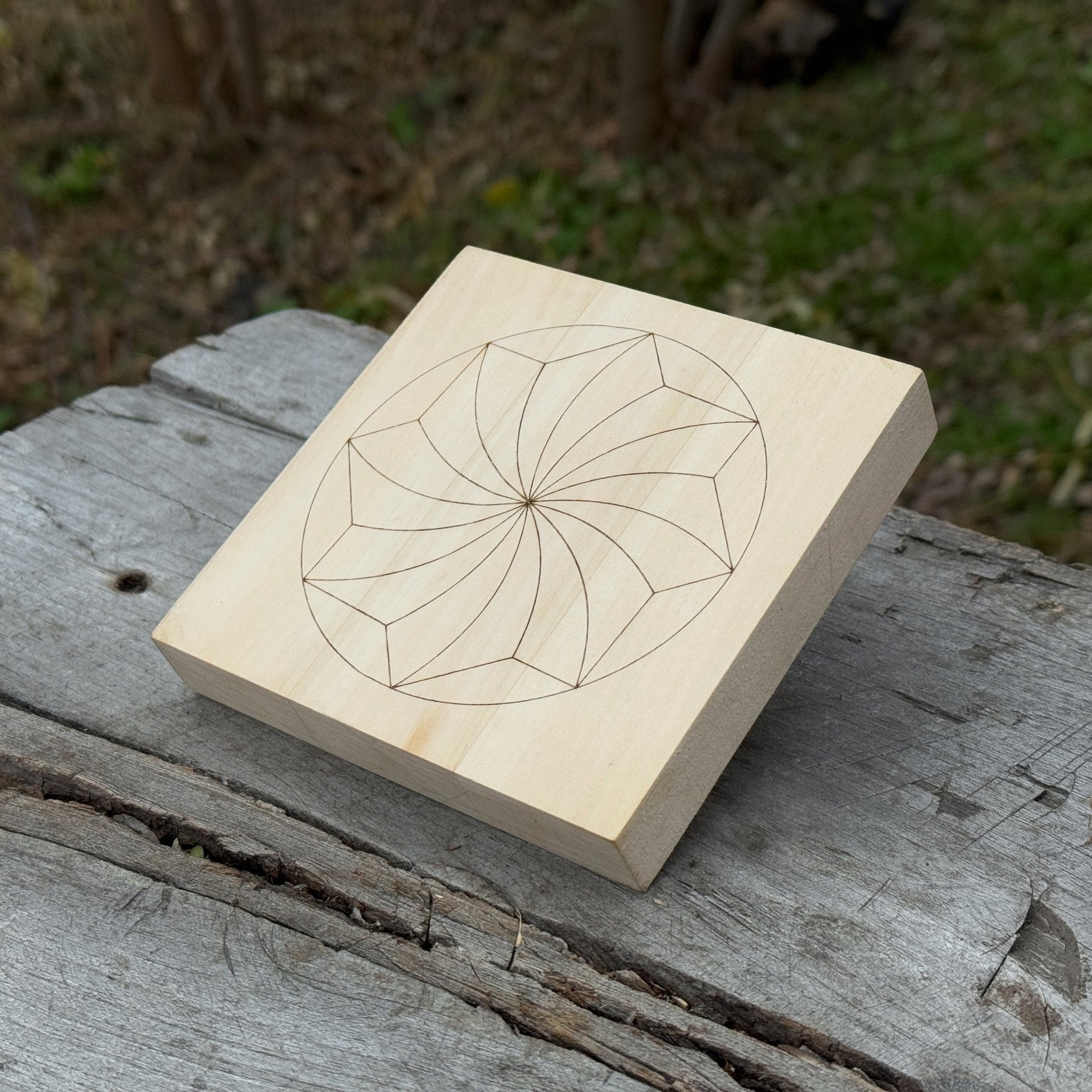 Small Linden Wood Carving Board with Pre-Drawn Pattern