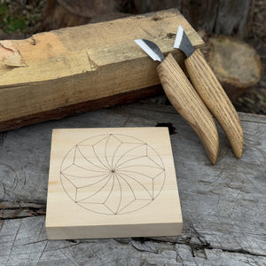 Small Linden Wood Carving Board with Pre-Drawn Pattern