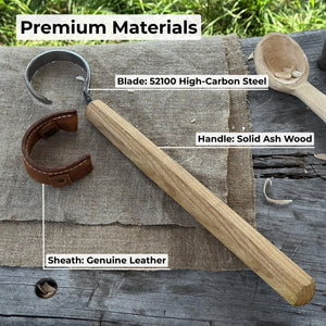 Small Spoon Carving Hook Knife with Octagonal Handle, 6 cm (2.36 inches)