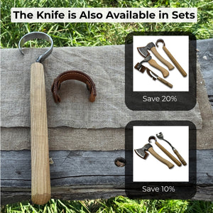 Small Spoon Carving Hook Knife with Octagonal Handle, 6 cm (2.36 inches)