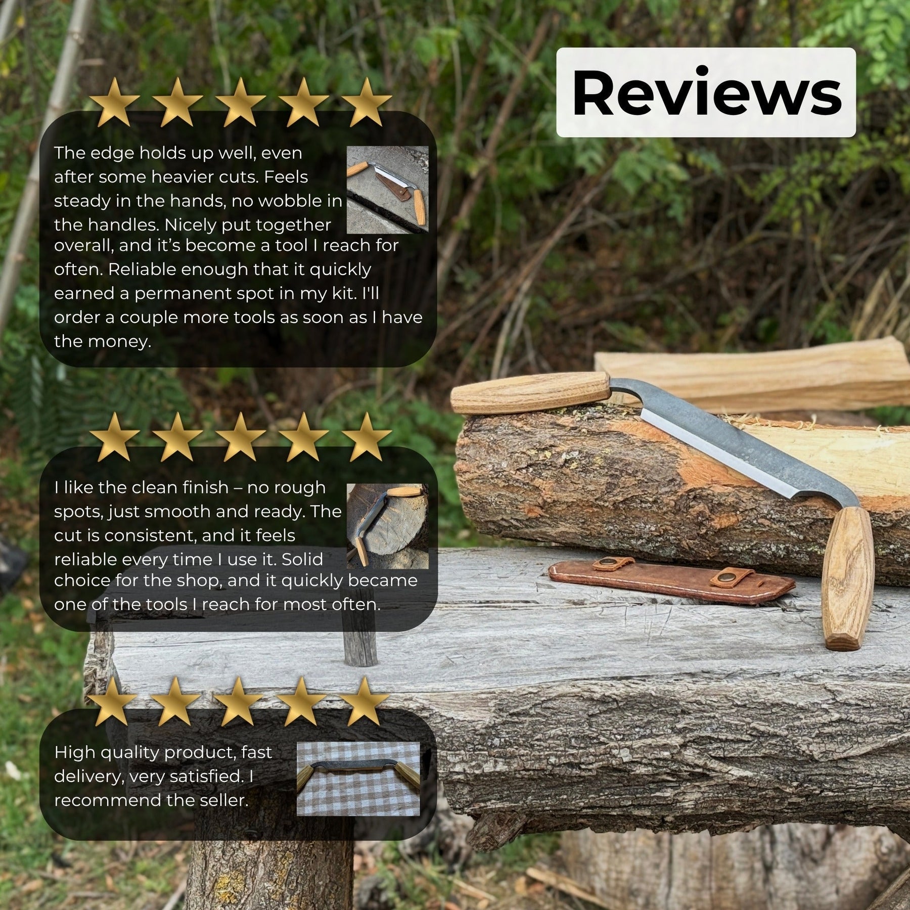 Small Straight Drawknife, 14.5 cm (5.7 inches) Cutting Edge