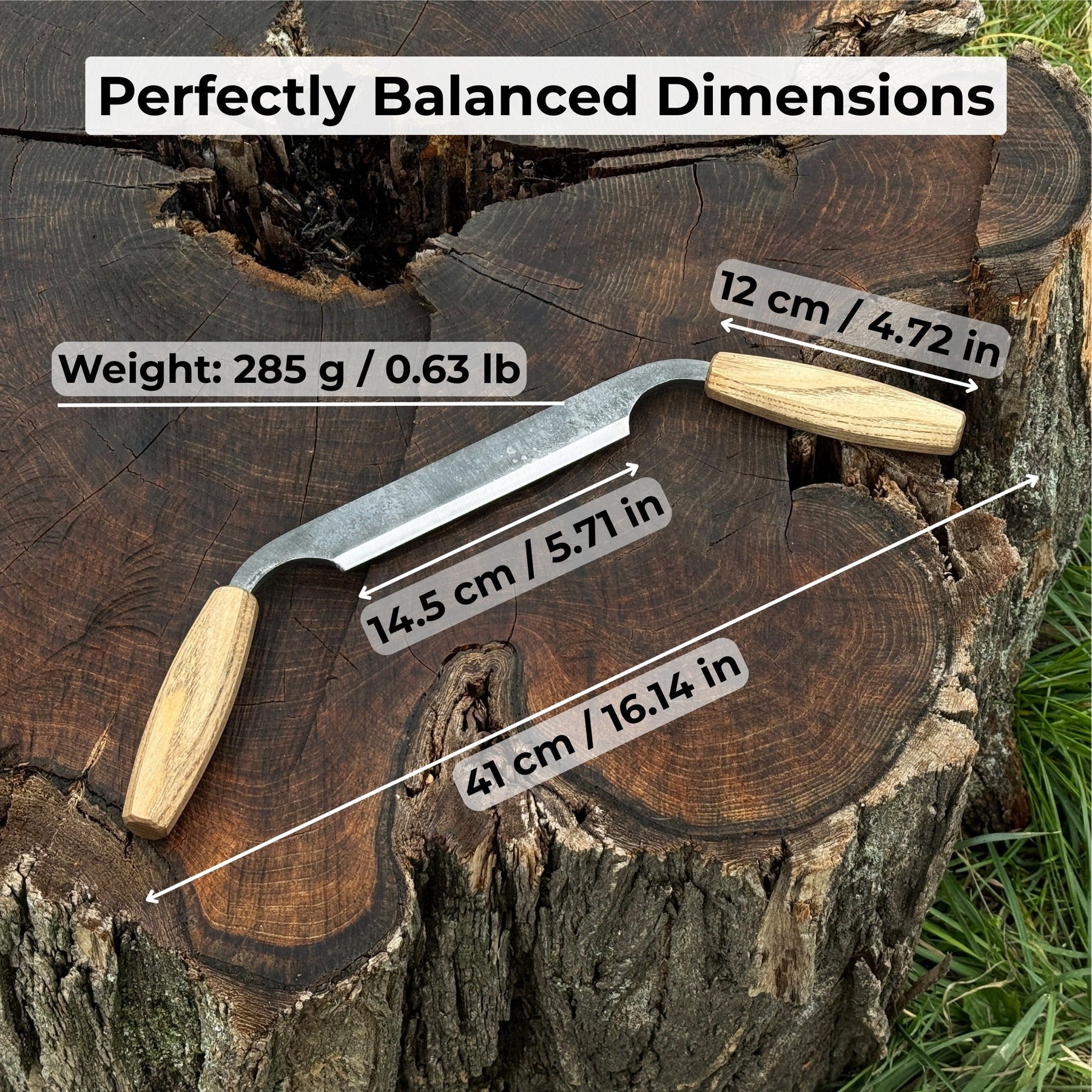 Small Straight Drawknife, 14.5 cm (5.7 inches) Cutting Edge