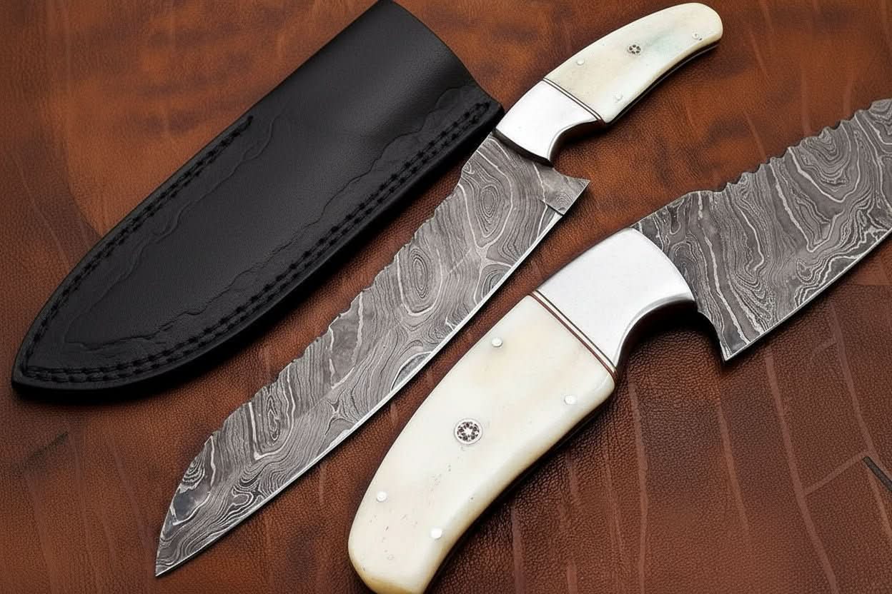 Smart & Sharp Custom Handmade Damascus Chef Knife/Kitchen Knife DK-0256 by JW SteelCrafts, Damascus knife main product photo