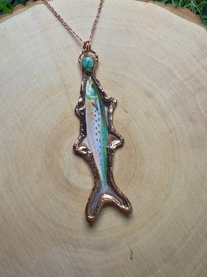 Spanish Mackerel and Turquoise Necklace