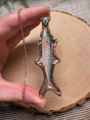 Spanish Mackerel and Turquoise Necklace
