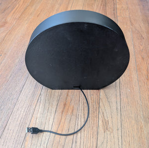Back view of the black USB-powered Halloween LED table lamp