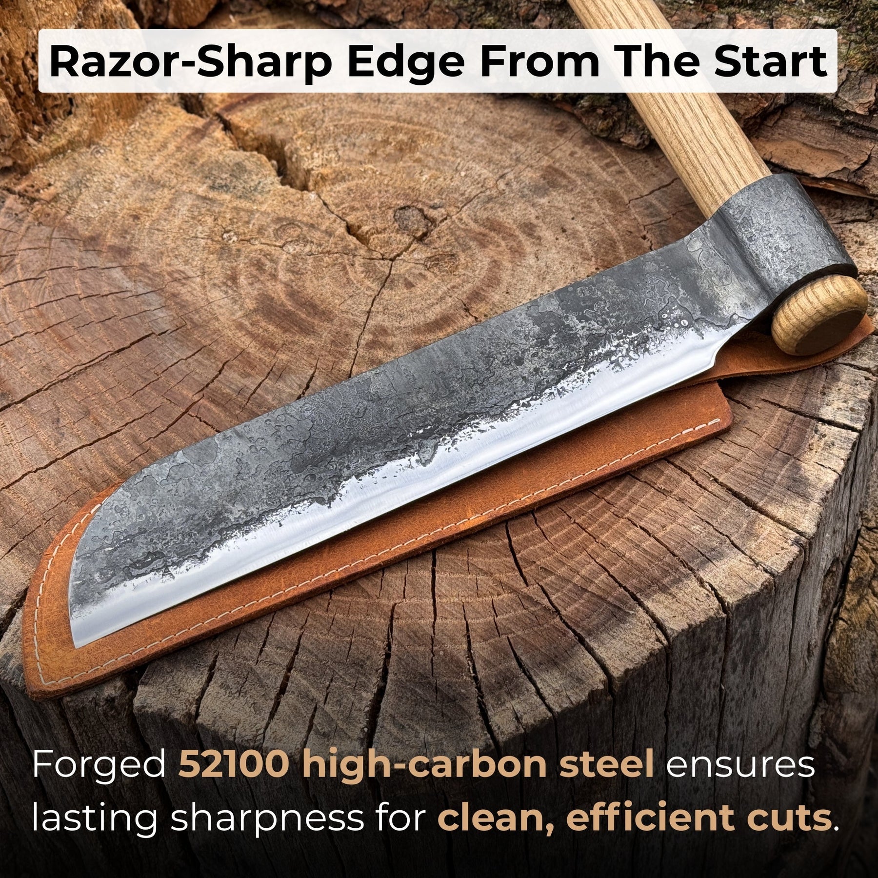 Splitting Froe with Wooden Mallet