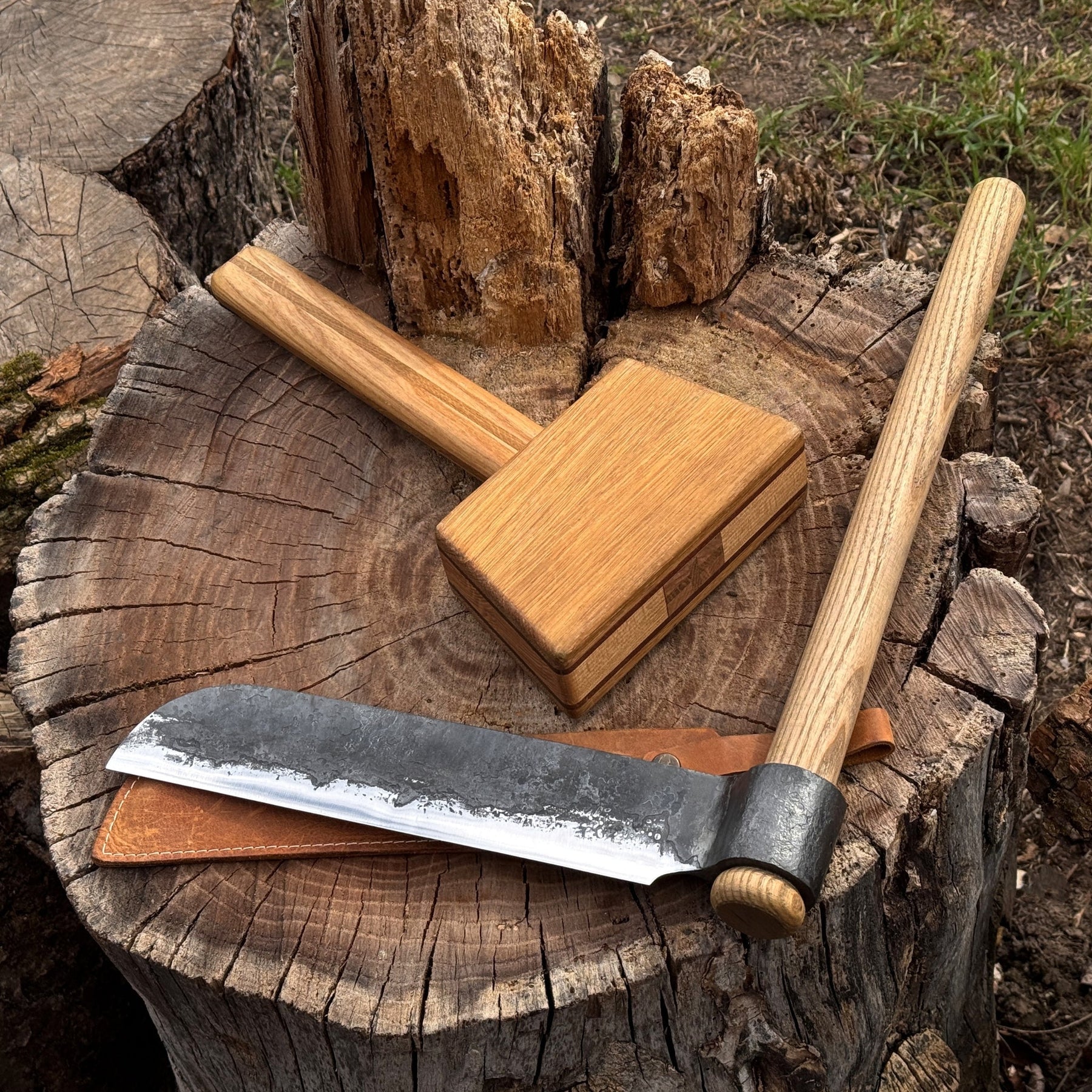 Splitting Froe with Wooden Mallet
