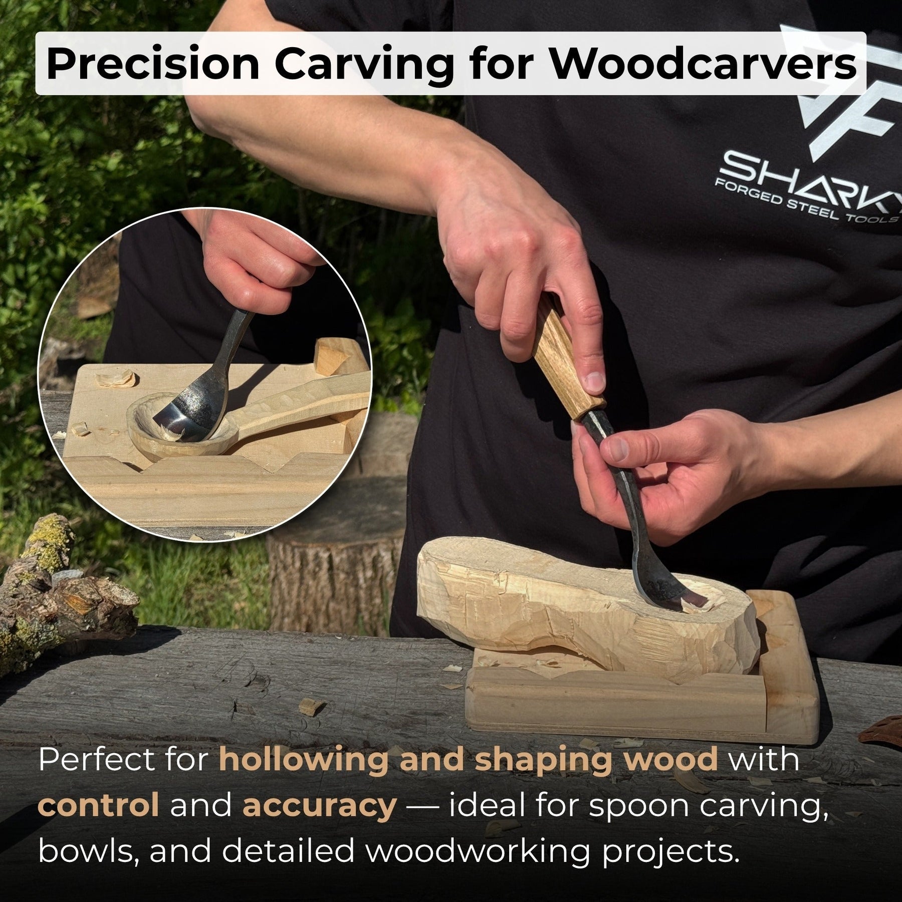 Spoon Bent Gouge, 20 - 40 mm (0.8 - 1.6 inches)