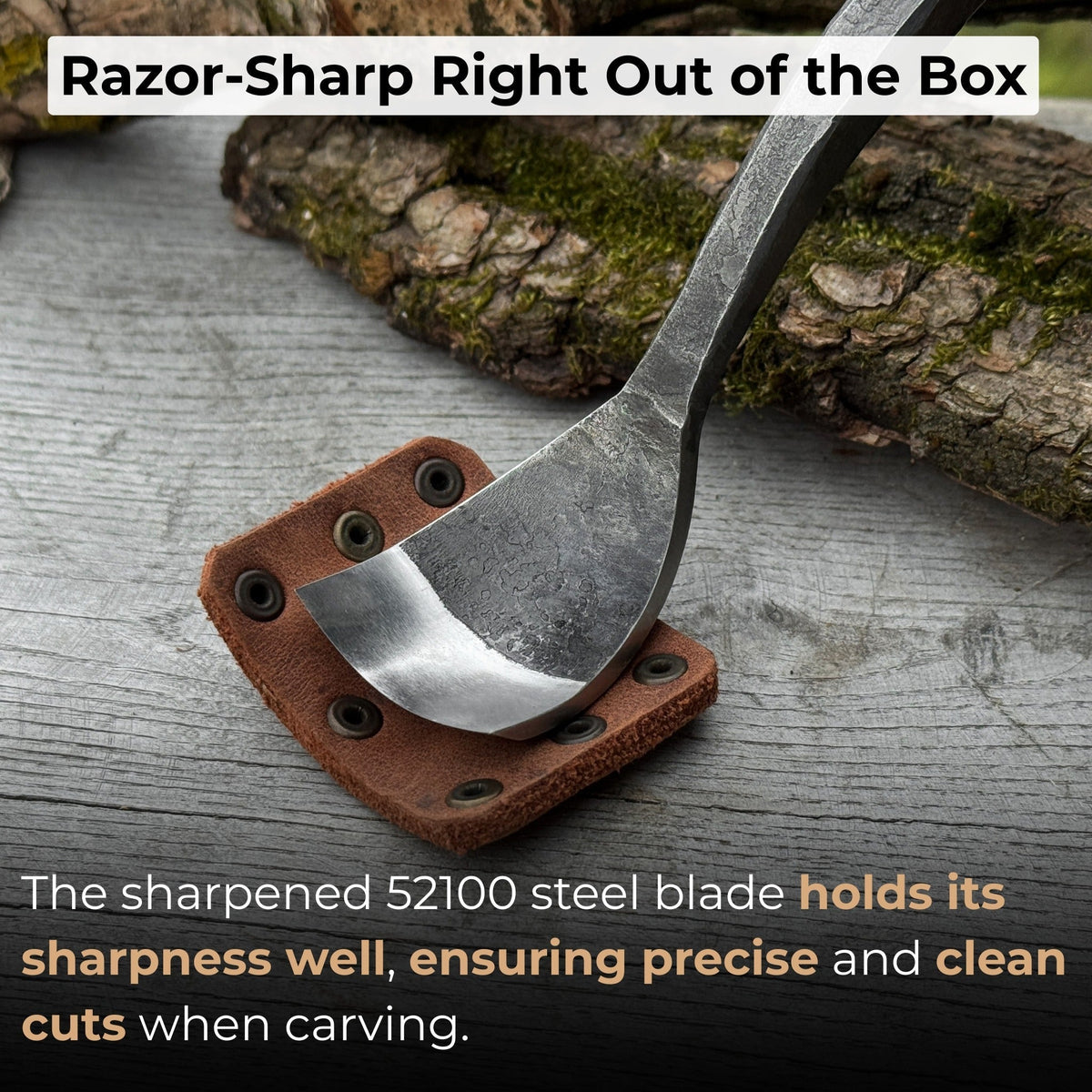Spoon Bent Gouge by Sharky Forged Steel Tools — view 2