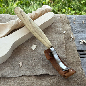 Spoon Carving Hook Knife, ⌀6 cm (2.36 inches) with Leather Case