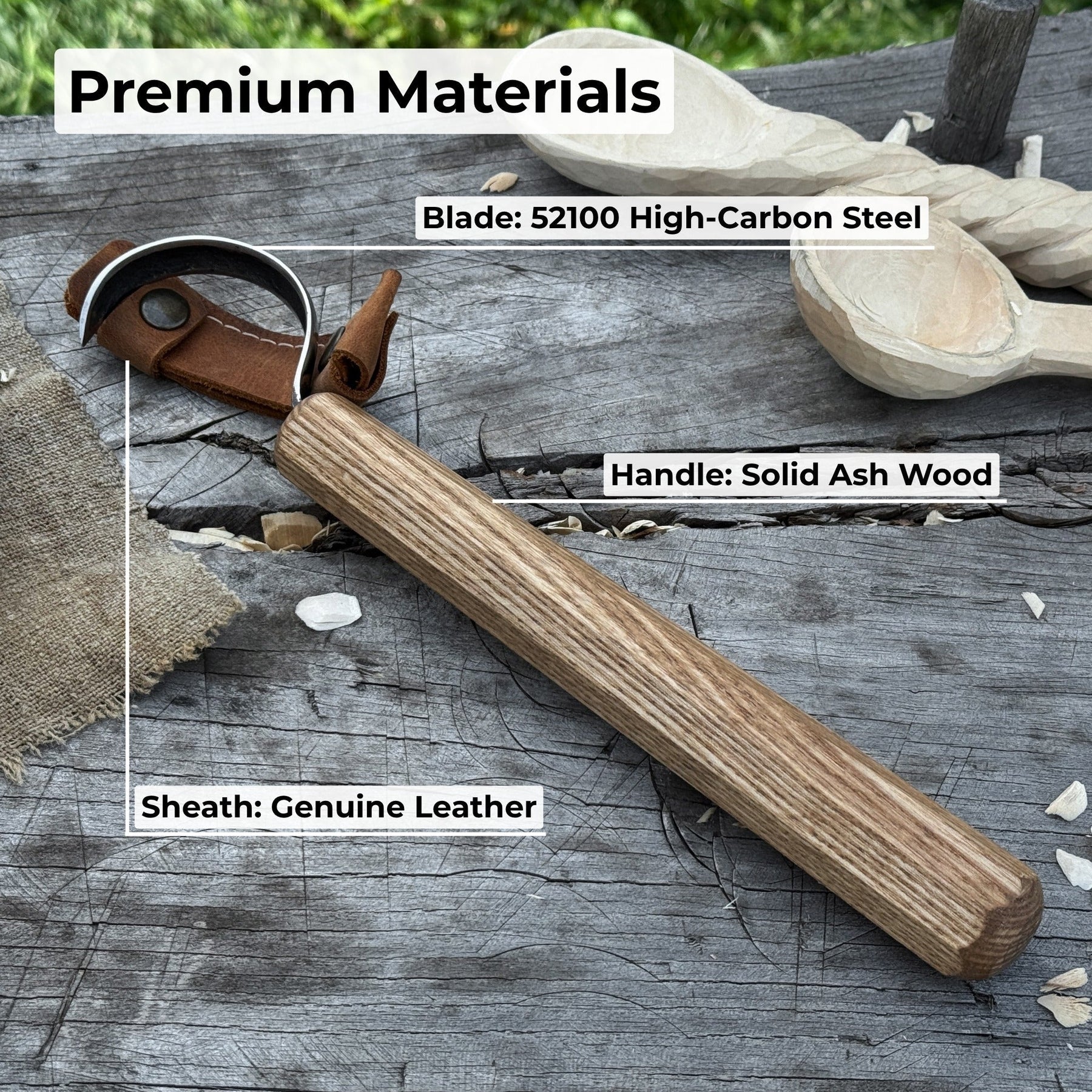 Spoon Carving Hook Knife – Large Radius Curve 5.5 cm (2.17 inches)
