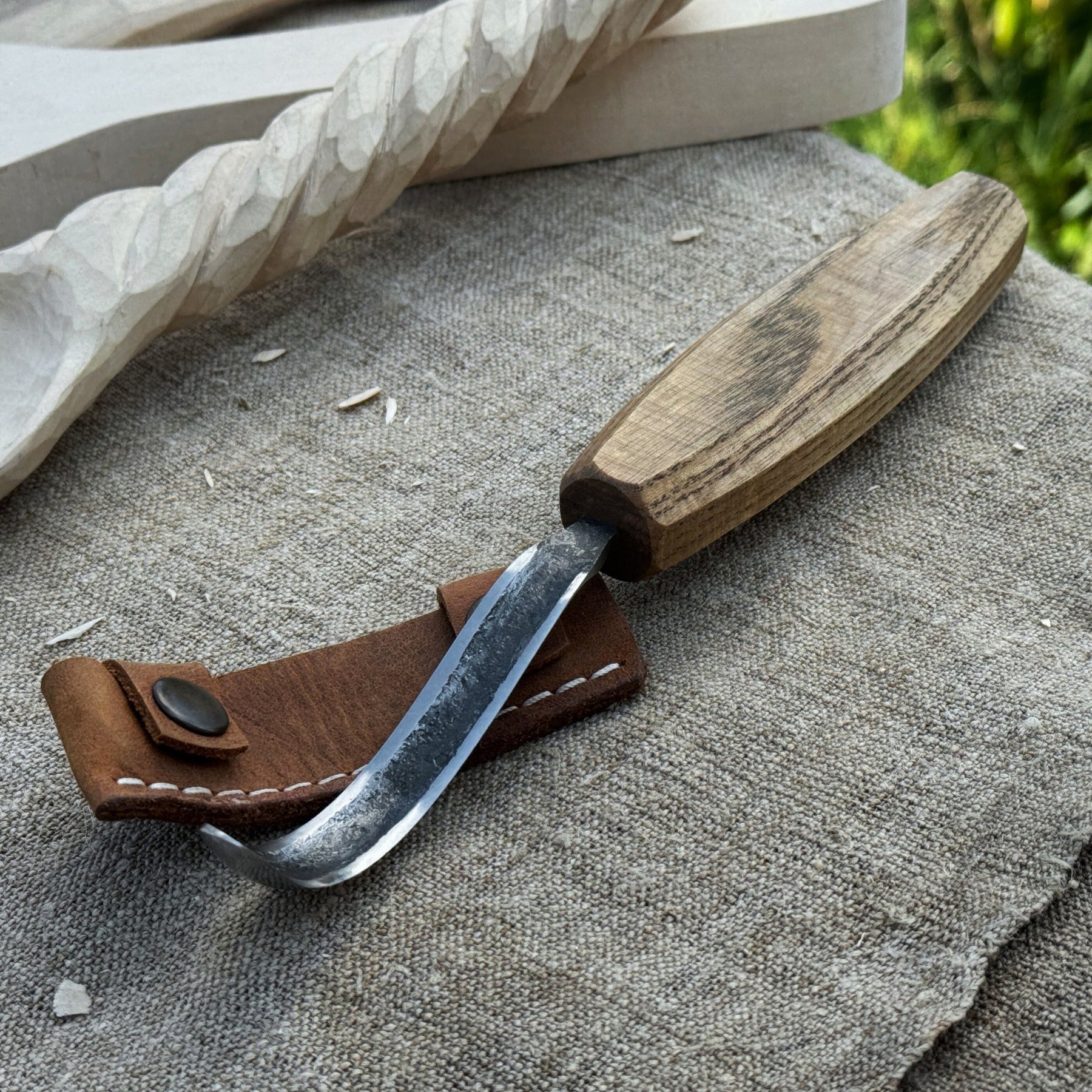 Spoon Carving Hook Knife – Long Curved Blade 7 cm (2.7 inches)