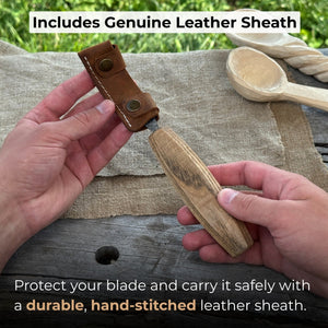 Spoon Carving Hook Knife – Long Curved Blade 7 cm (2.7 inches)