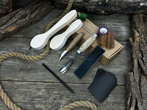 Spoon Carving Kit – Complete Starter Set with Wood, Tools & Accessories – Perfect Gift for Beginners & Hobbyists