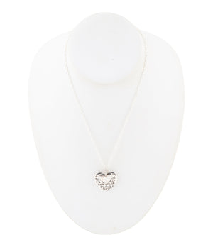 Sterling Silver Engraved Heart Pendant Neckalce