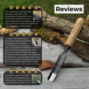 Straight Carving Gouge, 20 - 40 mm (0.8 - 1.6 inches)