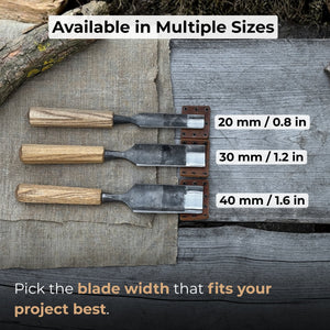 Straight Carving Gouge, 20 - 40 mm (0.8 - 1.6 inches)