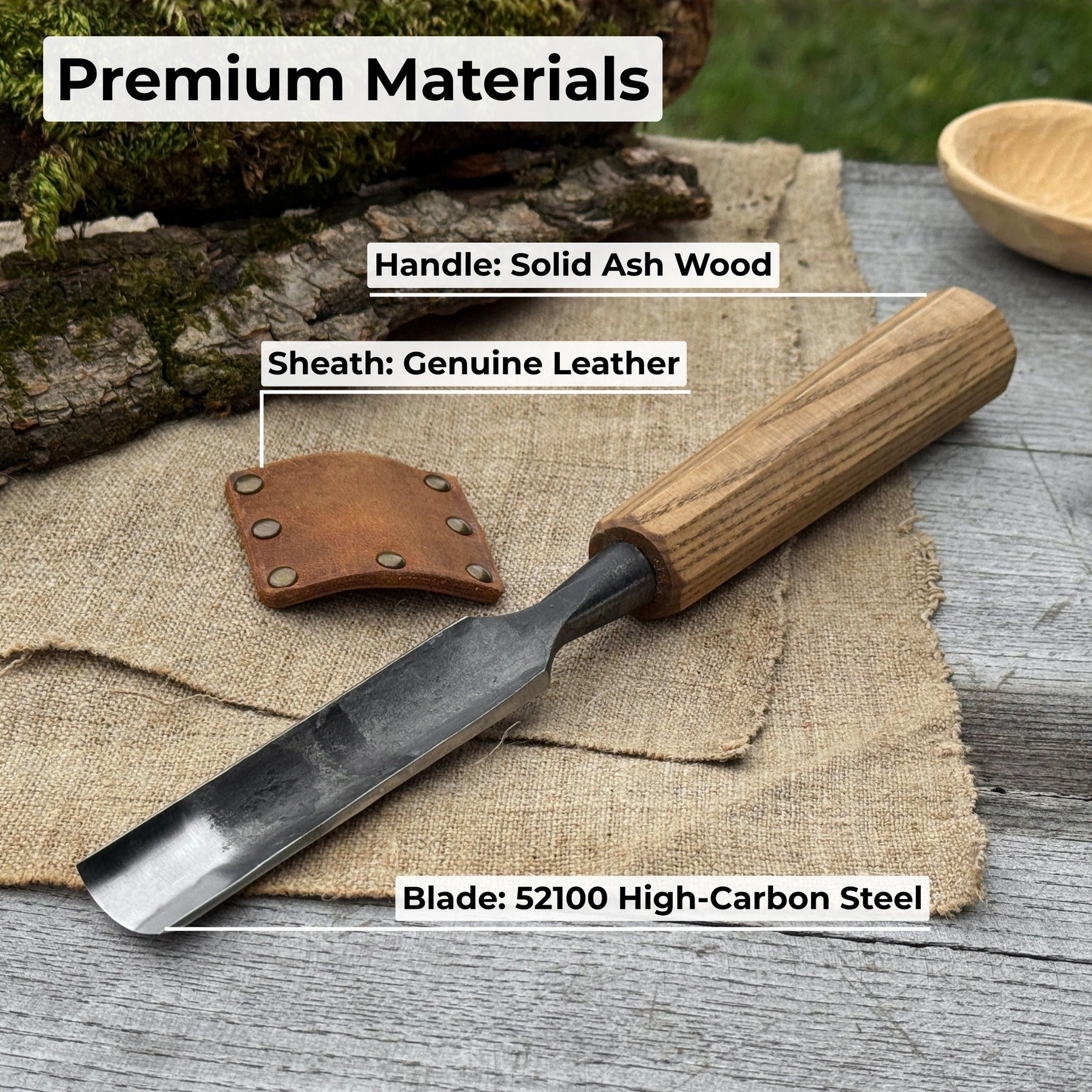 Straight Carving Gouge, 20 - 40 mm (0.8 - 1.6 inches)
