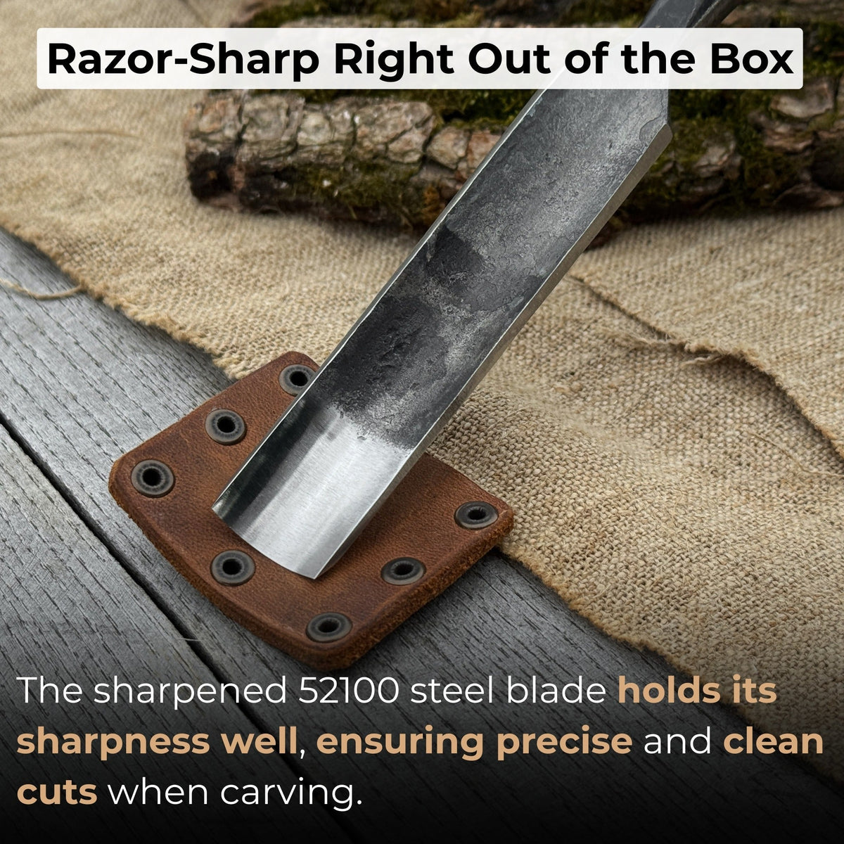 Straight Carving Gouge by Sharky Forged Steel Tools — view 2
