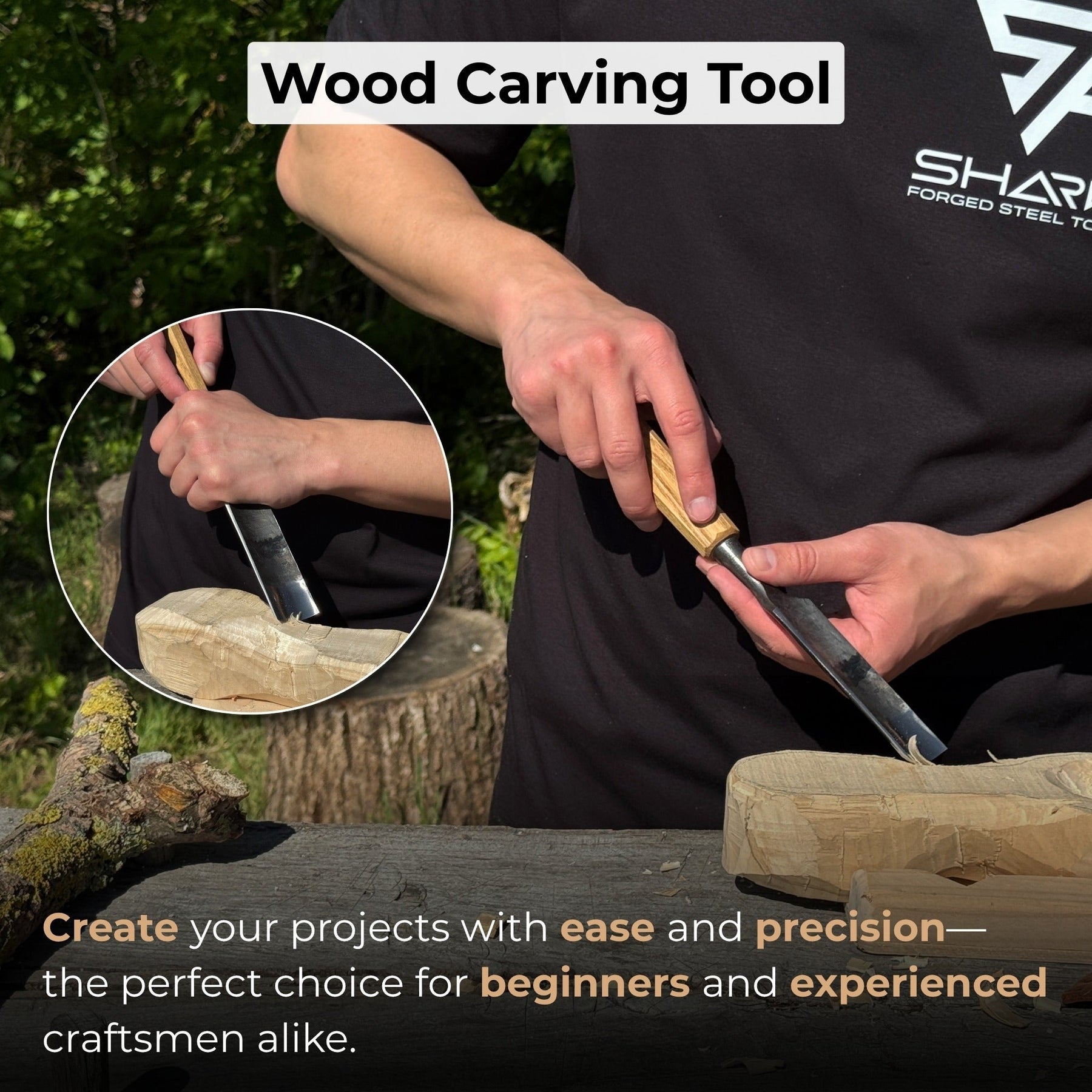 Straight Carving Gouge, 20 - 40 mm (0.8 - 1.6 inches)