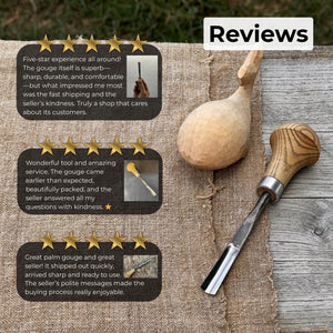 Straight Carving Gouge with Palm Handle, 5 - 12 mm (0.20 - 0.47 inches)