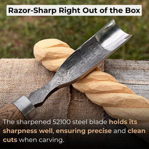 Straight Gouge (Rounded Chisel), 10 - 45 mm (0.4 - 1.8 inches)