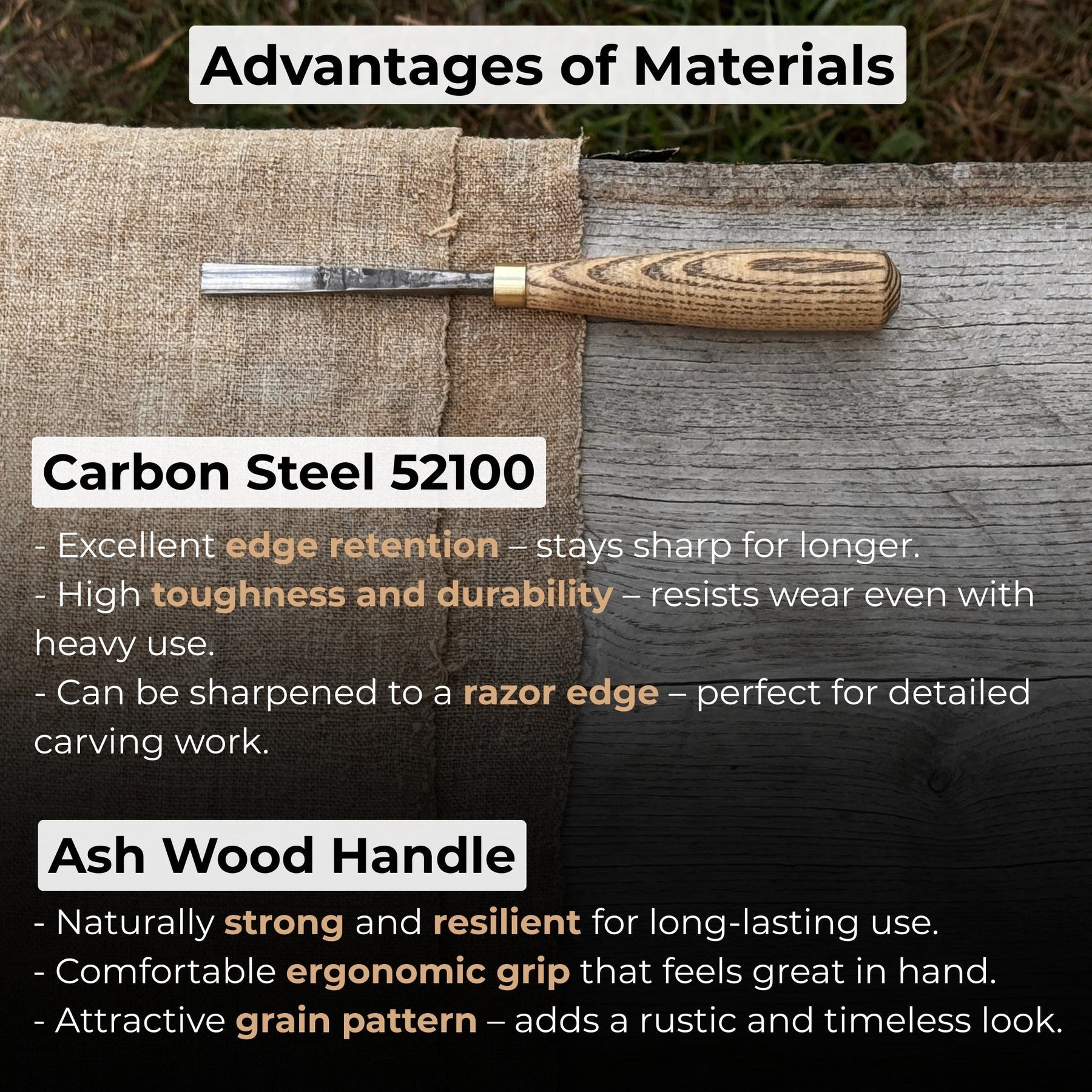 Straight Wood Carving Gouge, 5 - 12 mm (0.20 - 0.47 inches)