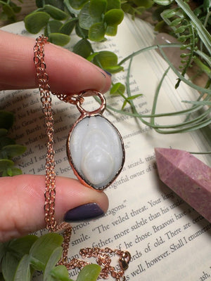 Synthetic White Jade Yoni Necklace
