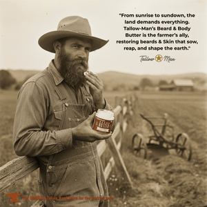 Tallow Man Beard Butter 9oz Trio – Men's Grooming Gift Set | Bay Rum, Tobacco Vanilla, Barbershop