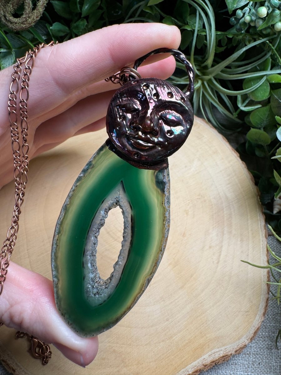 Tara- Green Agate Goddess Necklace by Copper Ashes