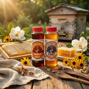 Raw Honey & Hot Honey Duo - Sweet Heat 2-Pack Gift Set | Small Batch Farm Grown | Lady May
