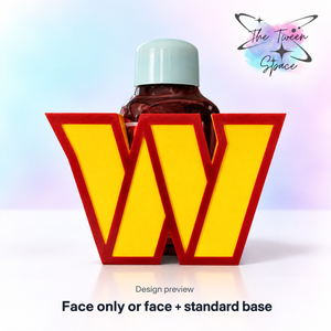 Washington Commanders 3D printed interchangeable face with The Tween Space branding; choose face only or face with standard base