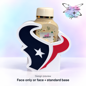 Houston Texans 3D printed interchangeable face with The Tween Space branding; choose face only or face with standard base