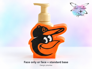 Baltimore Orioles 3D printed interchangeable face by The Tween Space; choose face only or face with standard base