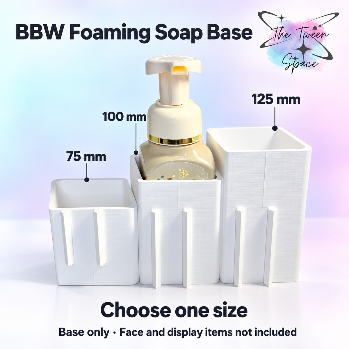 BBW Foaming Soap Interchangeable Base with The Tween Space branding; decorative faces and display accessories not included