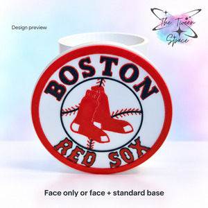 Boston Red Sox 3D printed interchangeable face by The Tween Space; choose face only or face with standard base; pictured round holder is a design preview