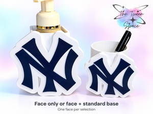 New York Yankees 3D printed interchangeable face by The Tween Space; choose face only or face with standard base