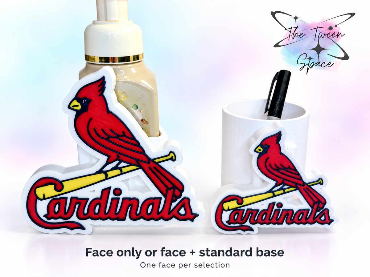 St. Louis Cardinals 3D printed interchangeable face by The Tween Space; choose face only or face with standard base