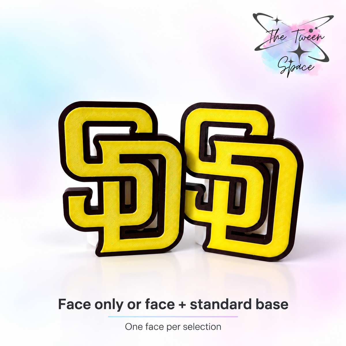 San Diego Padres 3D printed interchangeable face by The Tween Space; choose face only or face with standard base; one face per selection