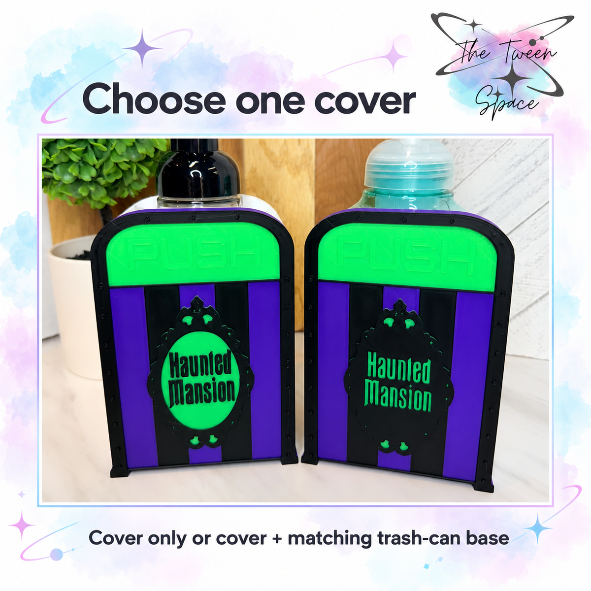 Trash Can - Haunted House Interchangeable Cover by The Tween Space; choose one pictured design