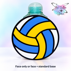 Volleyball - Blue, Yellow and White 3D printed interchangeable face with The Tween Space branding; choose face only or face with standard base